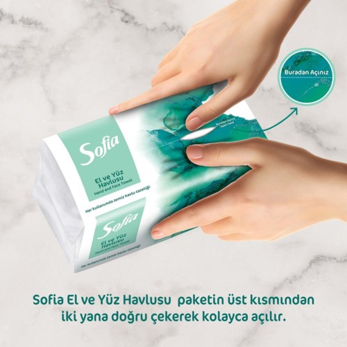 Sofia El ve Yüz Havlusu 100'lü x 2 Adet