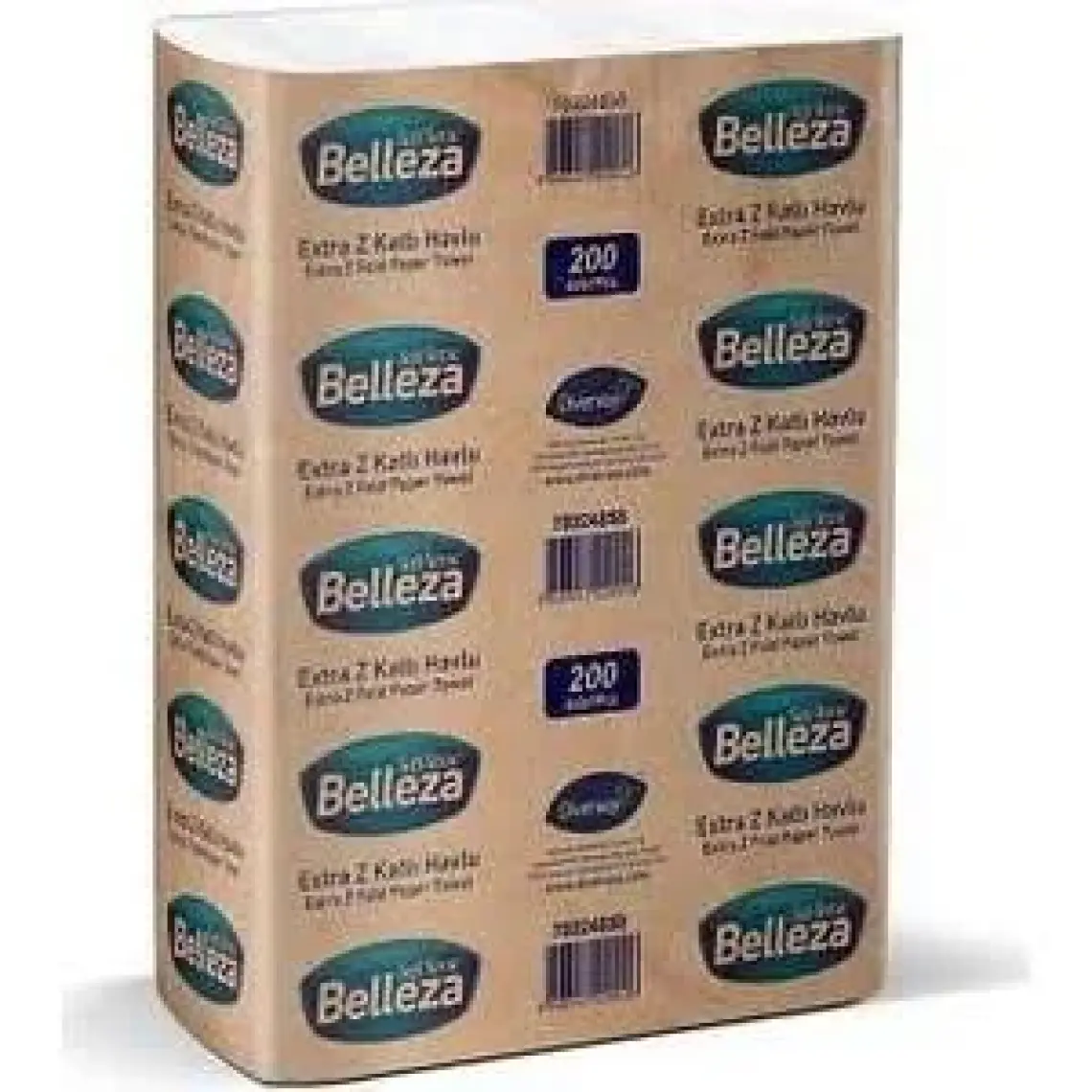 Belleza Extra Z Katlı Havlu, 200 Adet, 12 Paket