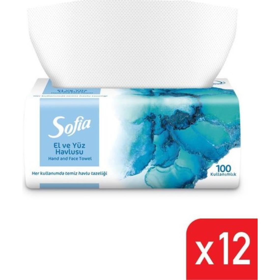 Sofia El ve Yüz Havlusu 100'lü 12 Paket