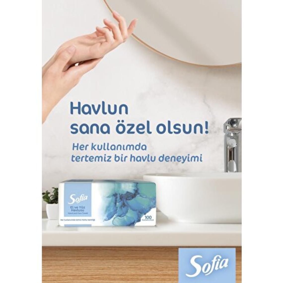 Sofia El ve Yüz Havlusu 100'lü 12 Paket