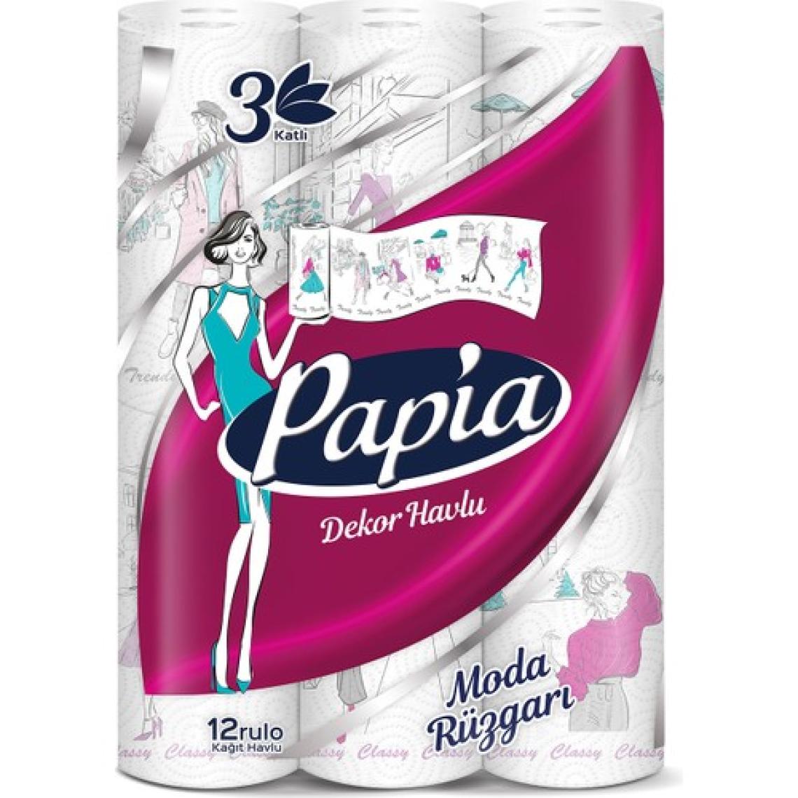 Papia Decor 3 Katlı 12'li Kağıt Havlu