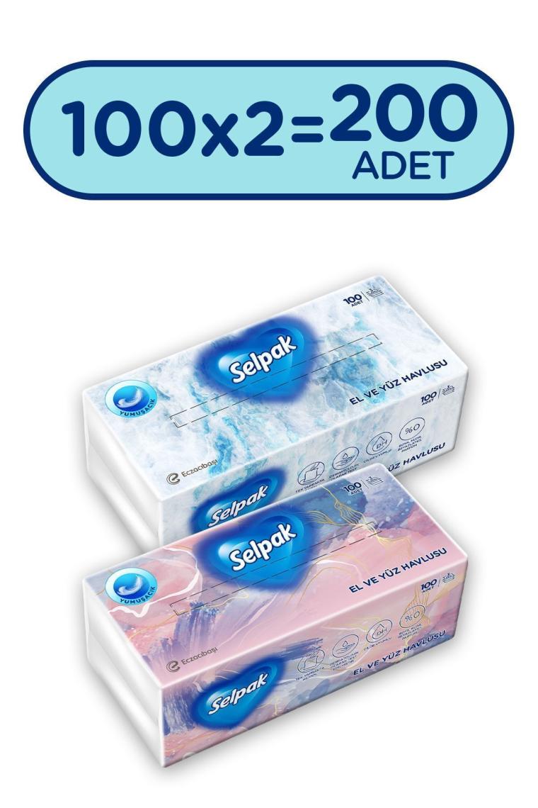 Selpak El ve Yüz Havlusu 100 Lü 2X100 (200 Adet)