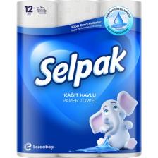 Selpak 12'li 3 Katlı Yüksek Emicilikte Kağıt Havlu - Fil Desenli Standart Boy
