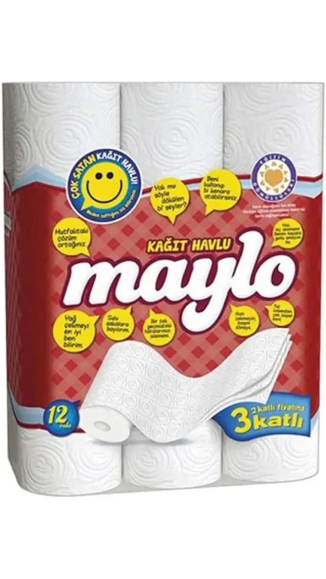 Maylo 3 Katlı Kağıt Havlu 12'li