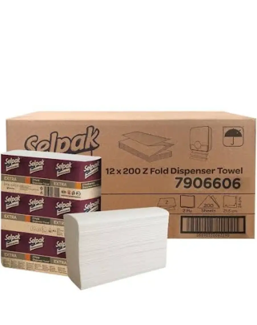 Selpak Professional Extra Z - Katlı Dispanser Havlu 200X12ADET 21,5X24CM (7903331)