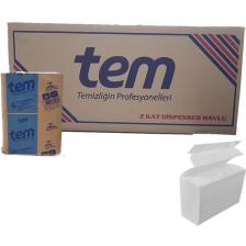 Tem Z Katlı Dispenser Havlu Peçete 200 Yaprak 12 Paket