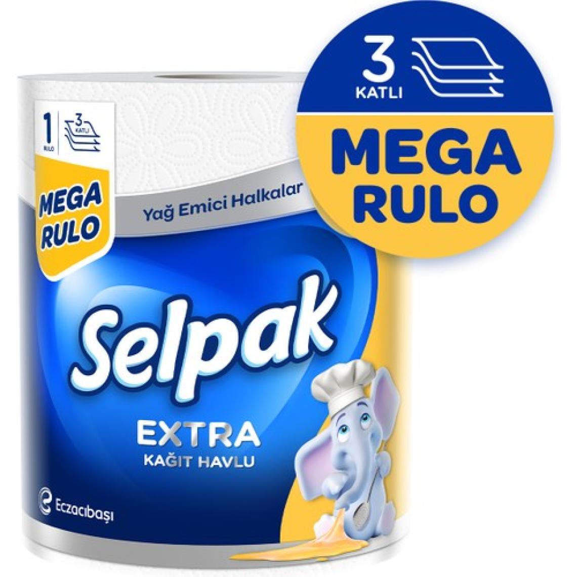 Selpak® Extra 1=3 Yağ Emici Mega Rulo Kağıt Havlu