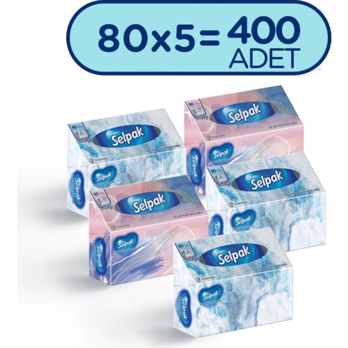 Selpak El ve Yüz Havlusu x 5 Paket 400 Yaprak Kutulu