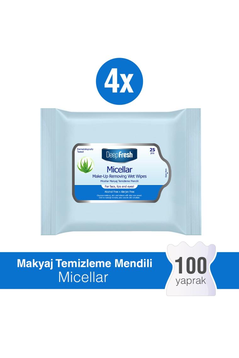 Makyaj Temizleme Mendili Micellar 4'lü Paket 100 Yaprak