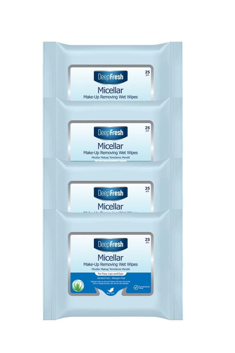Makyaj Temizleme Mendili Micellar 4'lü Paket 100 Yaprak
