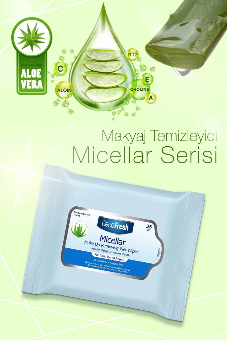 Makyaj Temizleme Mendili Micellar 4'lü Paket 100 Yaprak