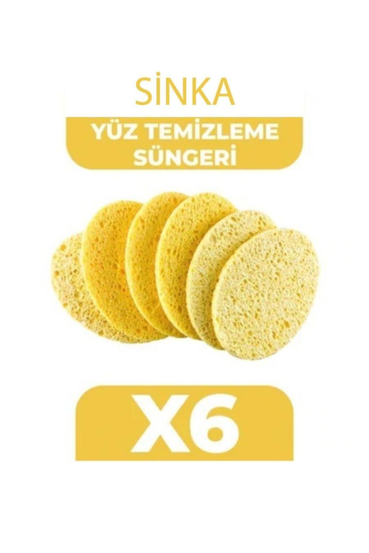 Sinka Yüz Temizleme Süngeri Sarı 6 Lı Sarı