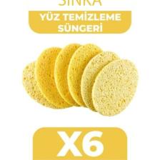 Sinka Yüz Temizleme Süngeri Sarı 6 Lı Sarı