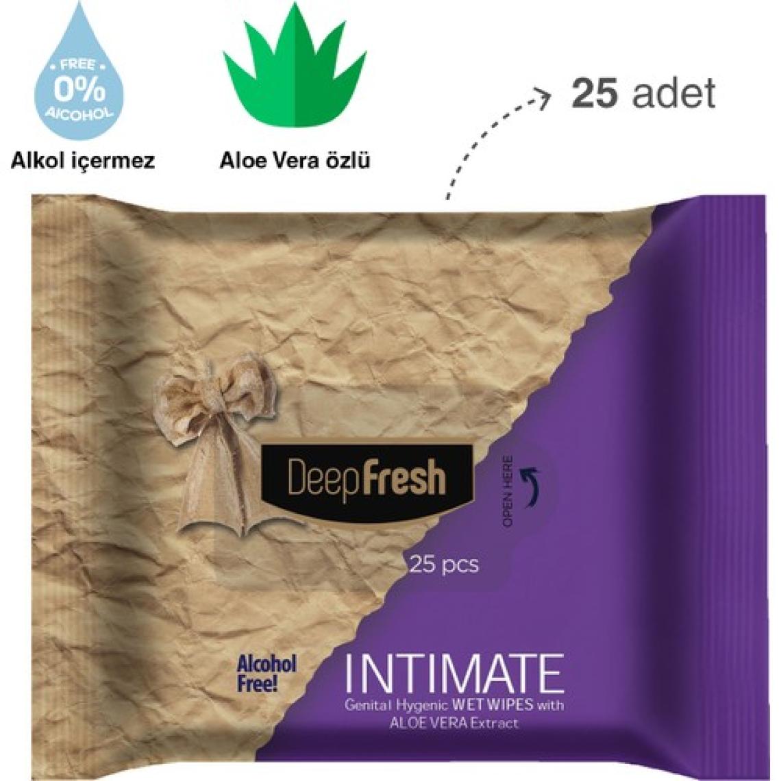 Deep Fresh Intimate Geniteal Bölge Temizleme Mendili Aloevera 25 Yaprak