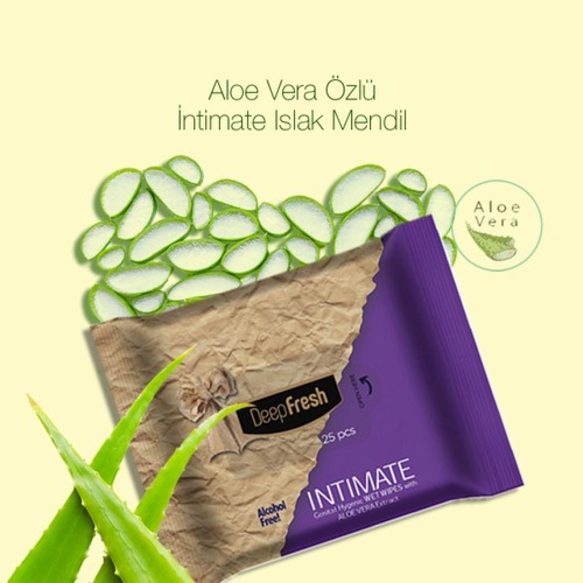 Deep Fresh Intimate Geniteal Bölge Temizleme Mendili Aloevera 25 Yaprak