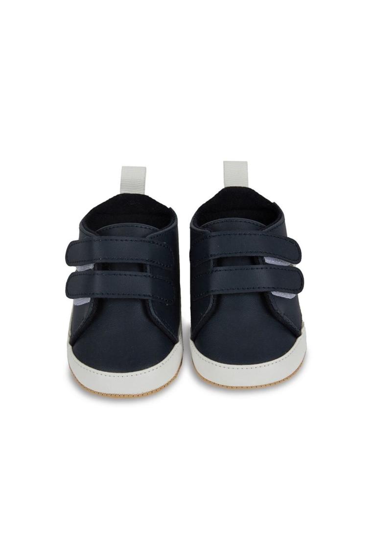 First Step Beyaz Yıldızlı Lacivert Erkek Bebek Cırt Cırtlı Patik AYAKKABI-G-2352
