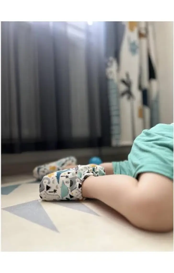 Kaydırmaz Taban Dino Bebek Patik, Ev Botu Terliği Kreş Ayakkabısı Panduf