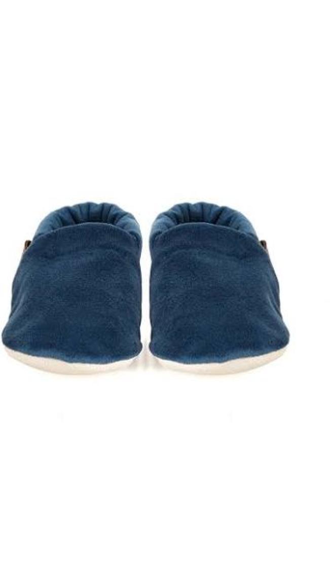 Caluu Baby Lacivert Kadife Bebek Patik