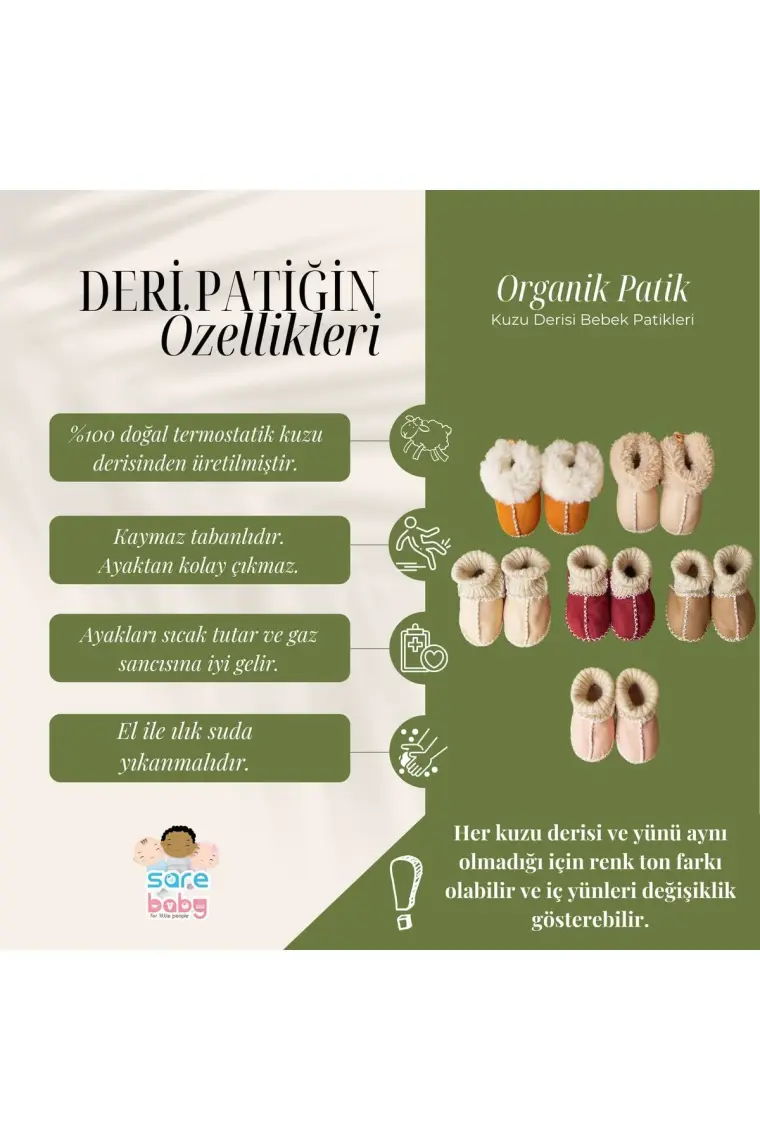 Sare Baby Deri Bebek Ayakkabısı Yeni Sezon Unisex