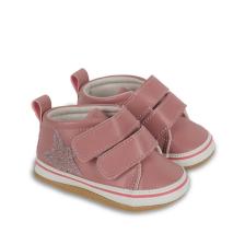 First Step Pembe Simli Yıldızlı Kız Bebek Cırt Cırtlı Patik AYAKKABI-G-2356