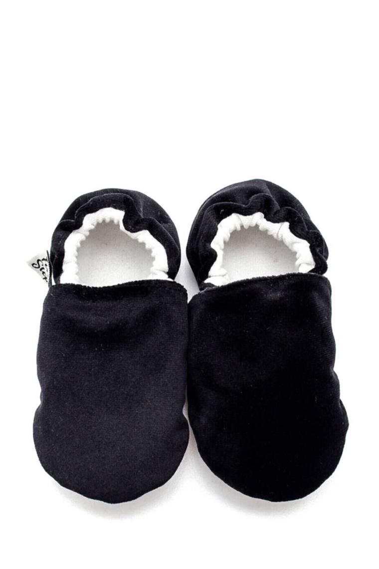 First Step Pamuk Astarlı Kadife Kaydırmaz Taban PATIK-SİYAH-F-847