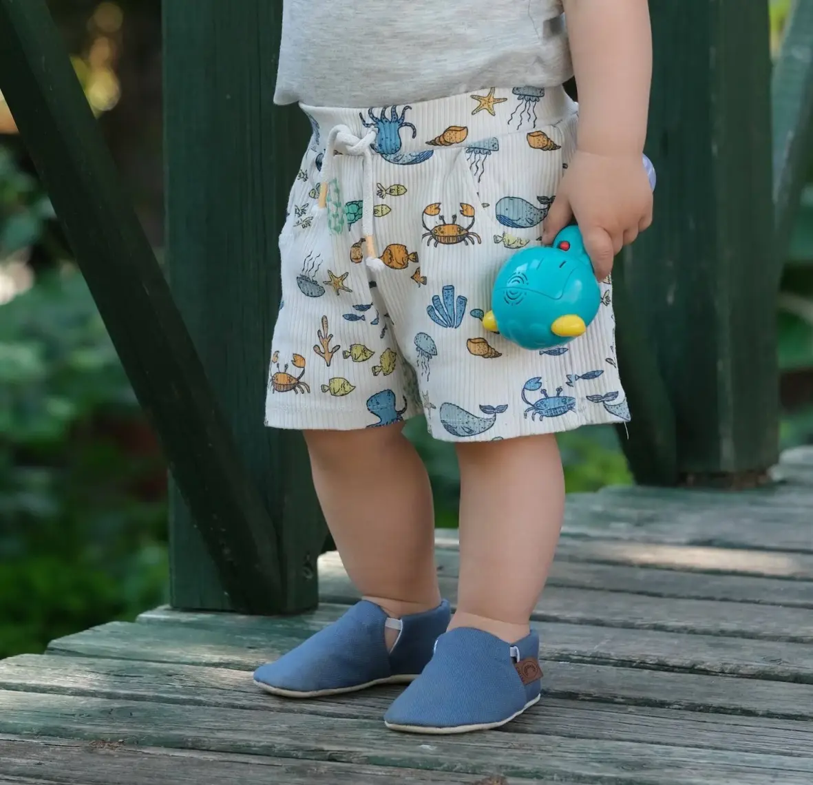 Caluu Baby Kot Mavi Oeko-Tex Pamuklu Bebek Patik