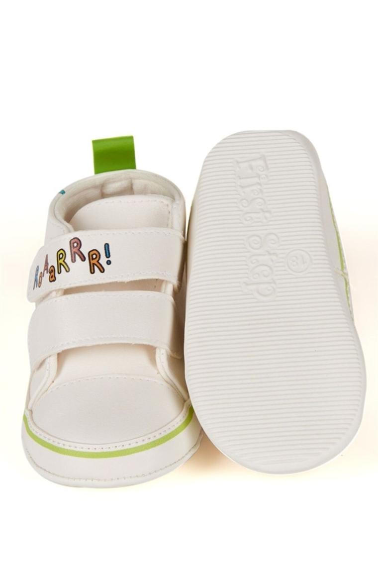 First Step Dinozor Erkek Bebek Cırt Cırtlı Patik Ayakkabı