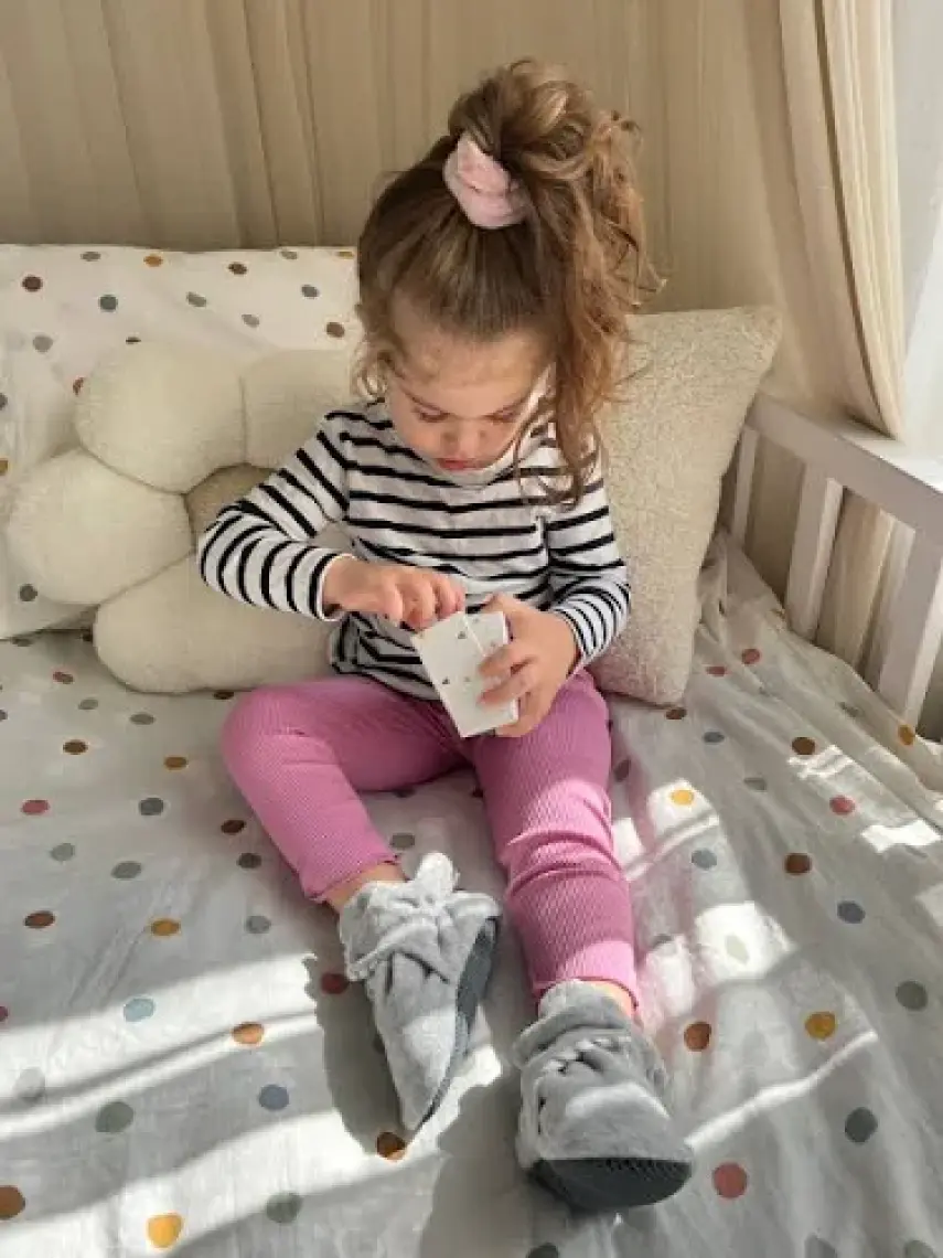 Ella Bonna Polar Bebek Pandufu, Kaydırmaz Taban, Organik Pamuk Astarlı, İlk Adım Ev Patiği, Gri