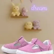 Rakerplus Bheem Hakiki Deri Pembe Cırtlı Bebek Sneaker Sandalet