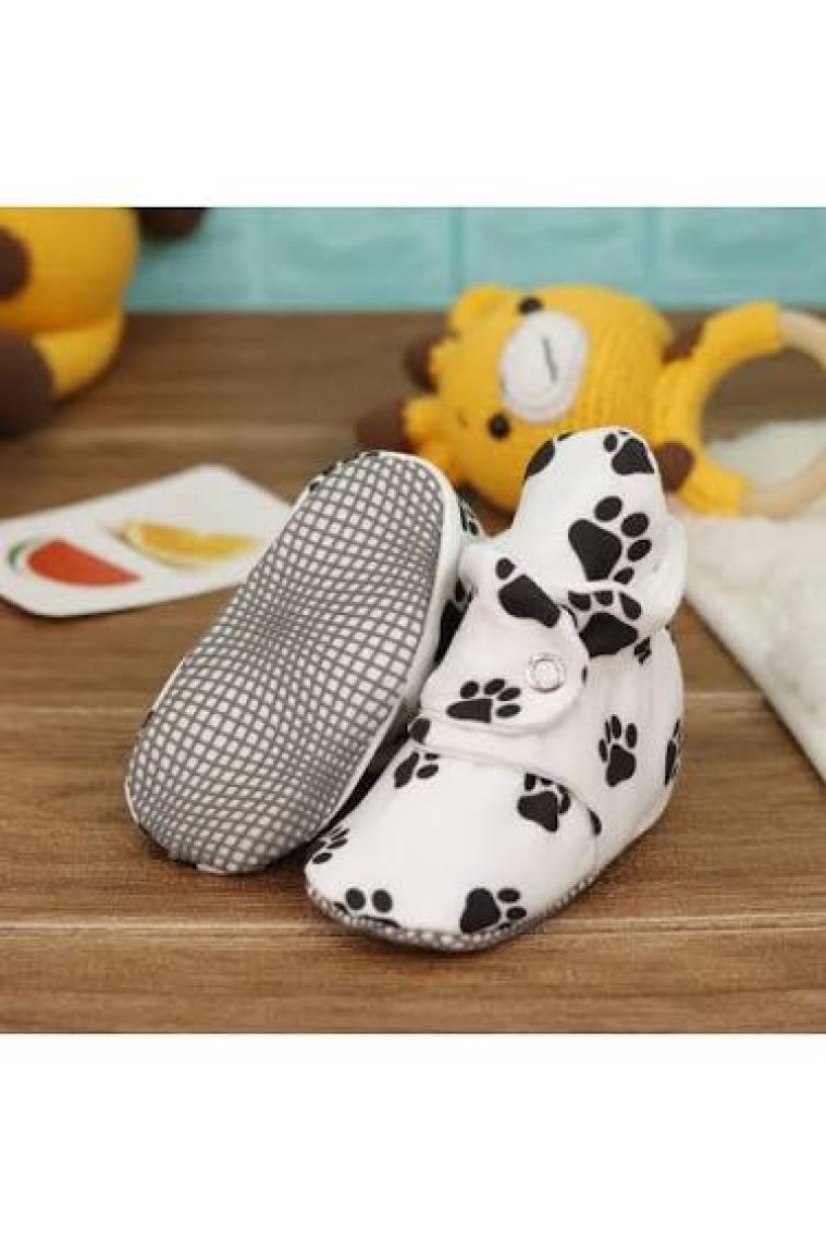 Ella Bonna Organik Pamuk Bebek Pandufu, Kaydırmaz Taban, Yenidoğan Patiği, Ev Kreş Ayakkabısı, Köpek Patisi