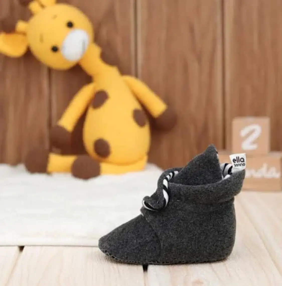 Ella Bonna Polar Bebek Pandufu, Kaydırmaz Taban, Organik Pamuk Astarlı, İlk Adım Ev Patiği, Bej
