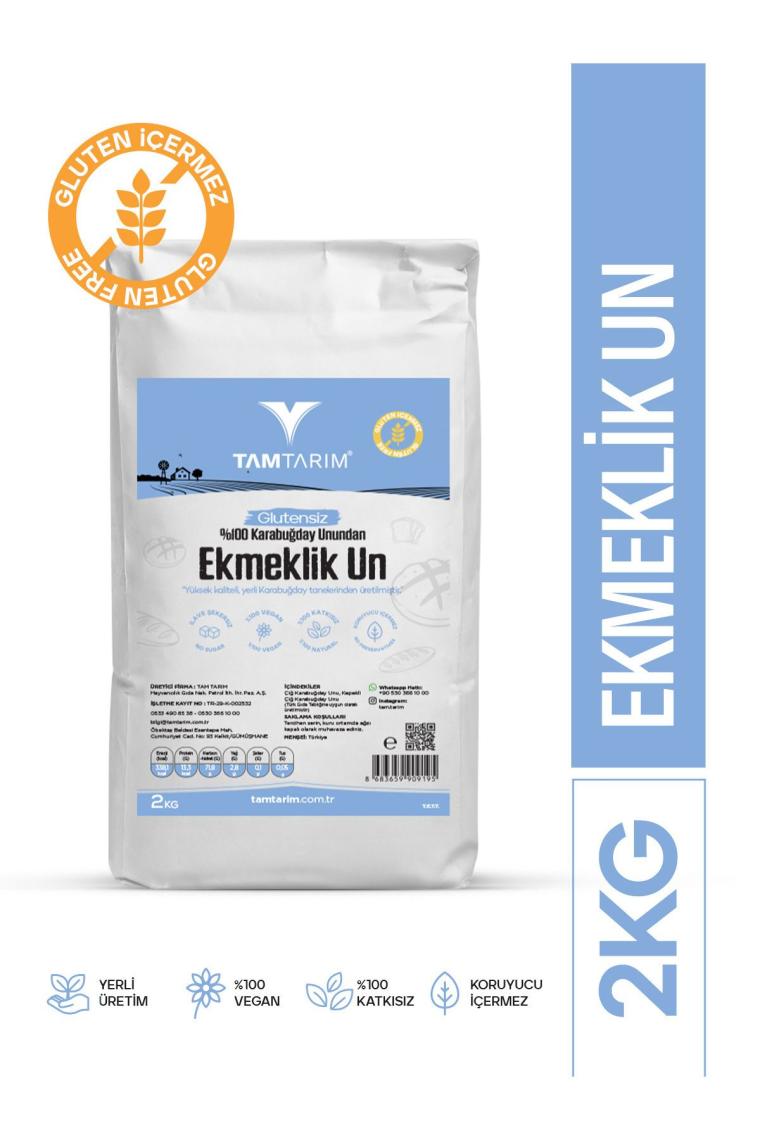 (glutensiz) 100% Karabuğday Unundan Ekmeklik Un 2 kg