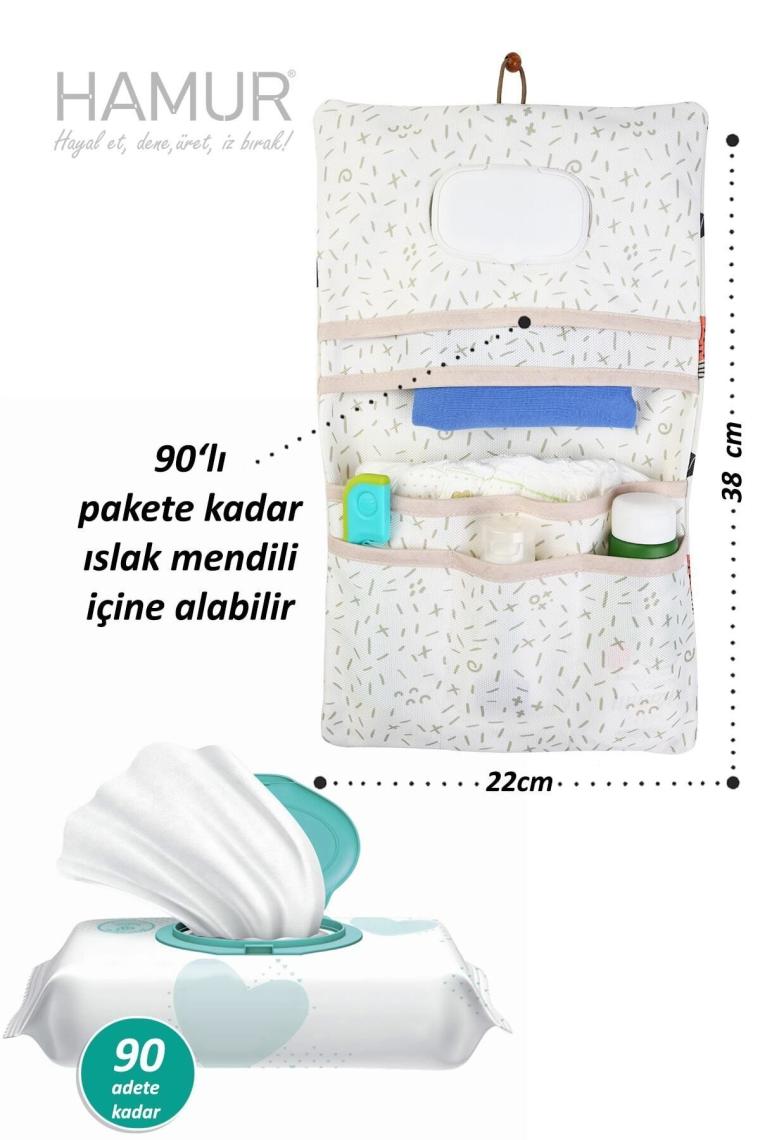 Melfxxl Baby Kullanımı Kolay Desenli Alt Bakım Çantası (Pembe) ( Lisinya )