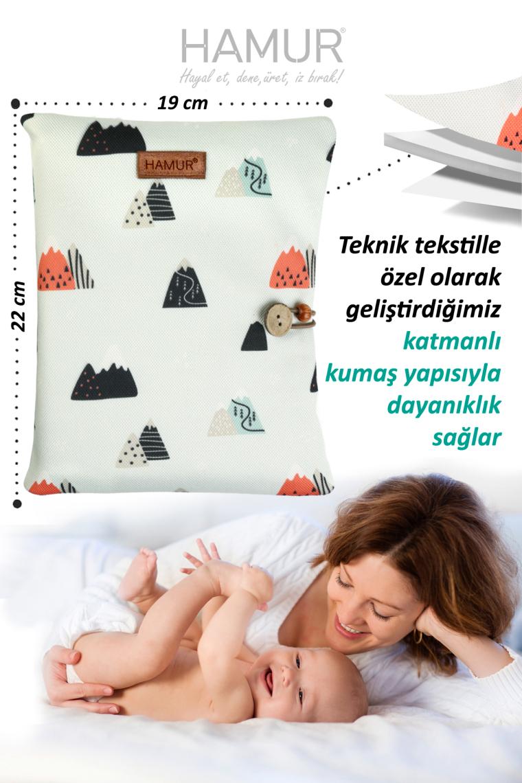 Melfxxl Baby Kullanımı Kolay Desenli Alt Bakım Çantası (Pembe) ( Lisinya )
