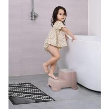 Meleni Baby Kaydırmaz Çocuk Taburesi - Çift Basamaklı Banyo Lavabo Merdiven Yükseltici Bebek Basamağı Pembe