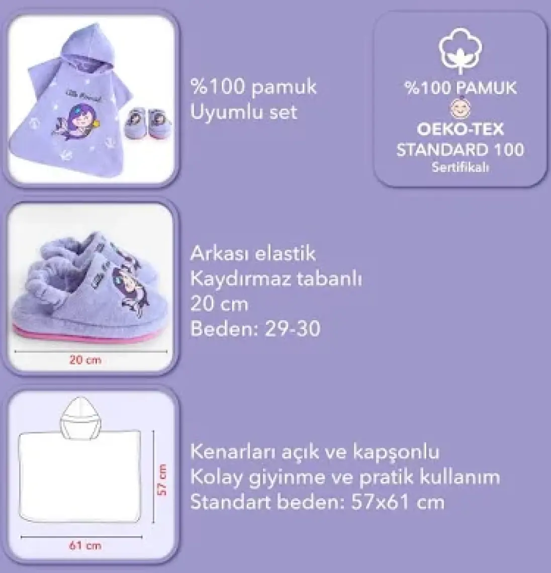 Milk&moo Çocuk Panço ve Ev Terliği Küçük Deniz Kızı