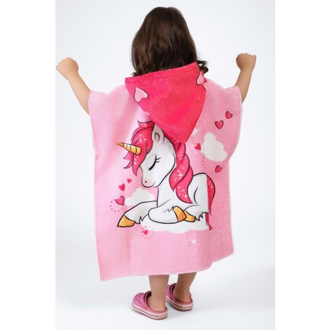 Vevien Home Unicorn Desen Çocuk Panço Plaj Havlusu 5-6 Yaş