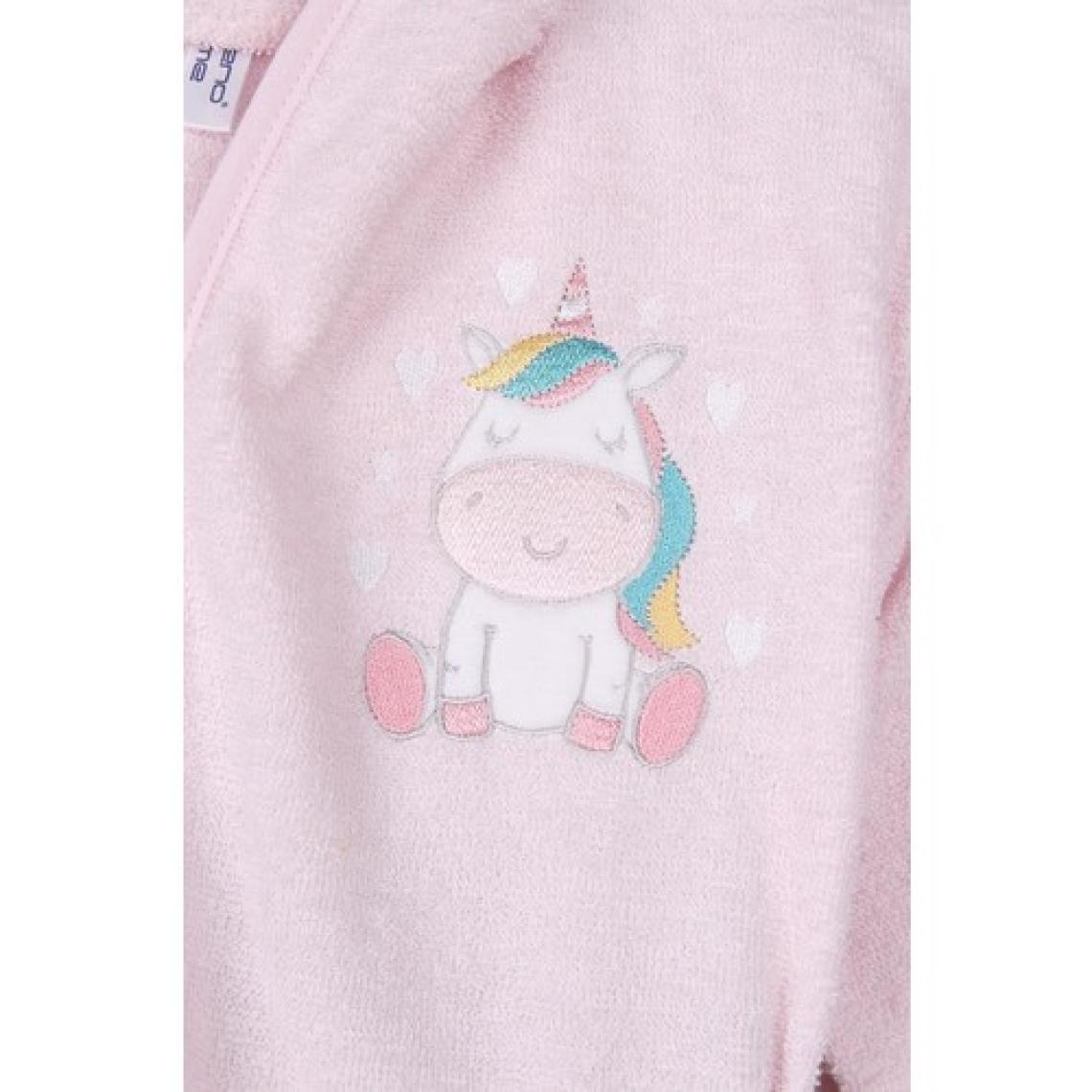 Baveno  Pamuk Unicorn Nakışlı Kapşonlu Kız Çocuk Bornoz