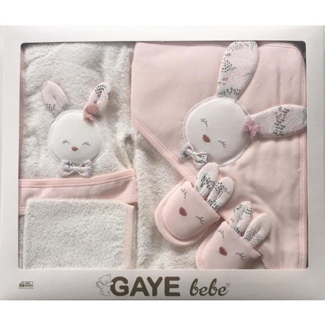 Gaye Kız Bebek Sevimli Tavşan Bornoz Takımı Doğal