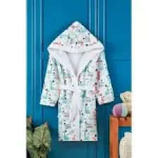 Vevien Home Dino Dijital Baskılı Çocuk Bornozu 11-12 Yaş