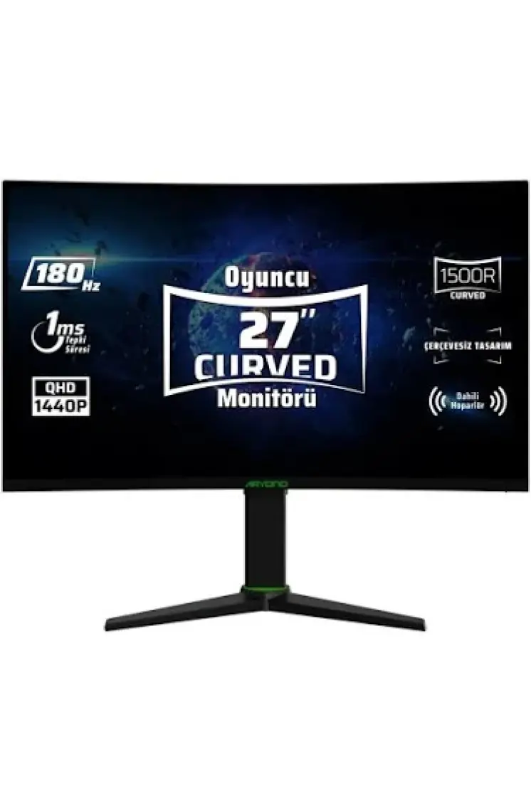 Monster Aryond A27 V2 27" 180Hz QHD 1 Ms HDR10 300 Nit G-Sync FreeSync Curved Pivot VA Oyuncu Monitörü