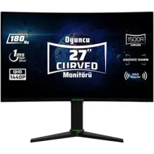Monster Aryond A27 V2 27" 180Hz QHD 1 Ms HDR10 300 Nit G-Sync FreeSync Curved Pivot VA Oyuncu Monitörü