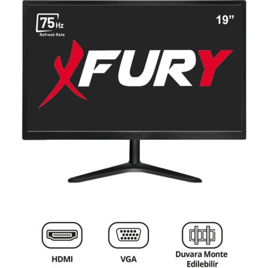 Fury 19" Geniş Ekran 75 Hz 5ms (Vga,hdmı) LED Monitör