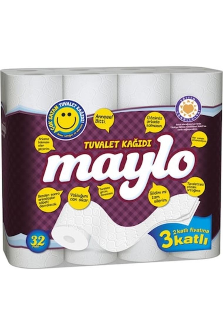 Maylo Ultra Yumuşak 3 Katlı Tuvalet Kağıdı - 32 Rulo, Ekstra Dayanıklı ve Rahat
