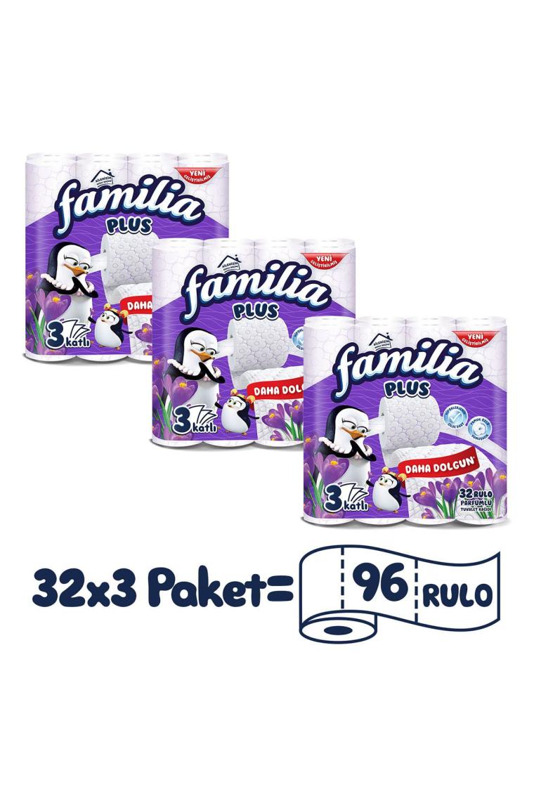 Plus Parfümlü Tuvalet Kağıdı 96 Rulo (32 RULO X 3 PAKET)