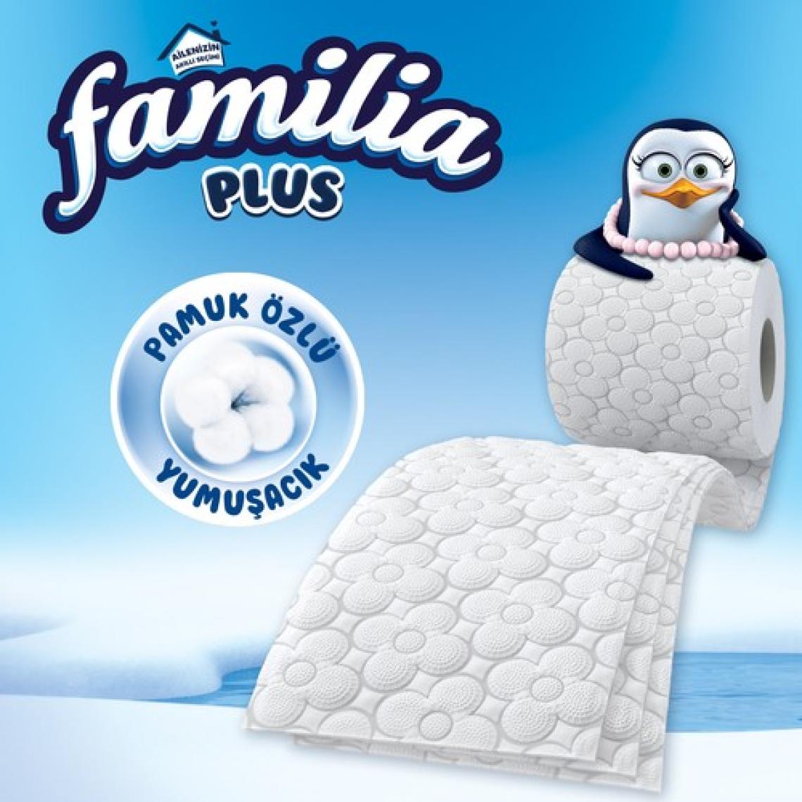 Familia Plus 32 Rulo 3 Katlı Beyaz Tuvalet Kağıdı - %100 Saf Selüloz, Hipoalerjenik ve Pamuk Özlü Özellikleriyle