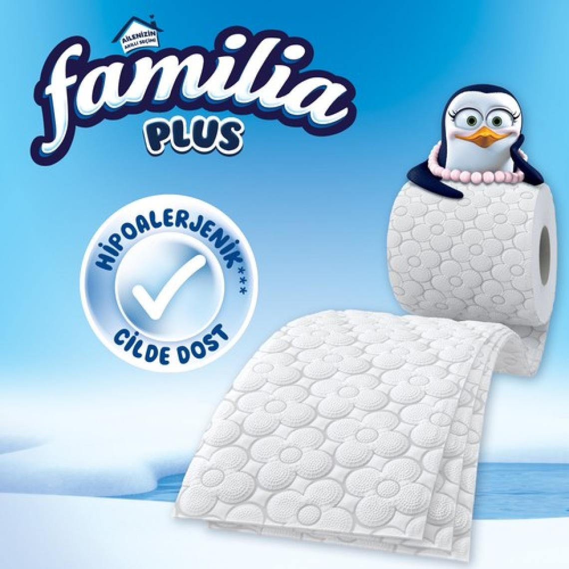 Familia Plus 32 Rulo 3 Katlı Beyaz Tuvalet Kağıdı - %100 Saf Selüloz, Hipoalerjenik ve Pamuk Özlü Özellikleriyle