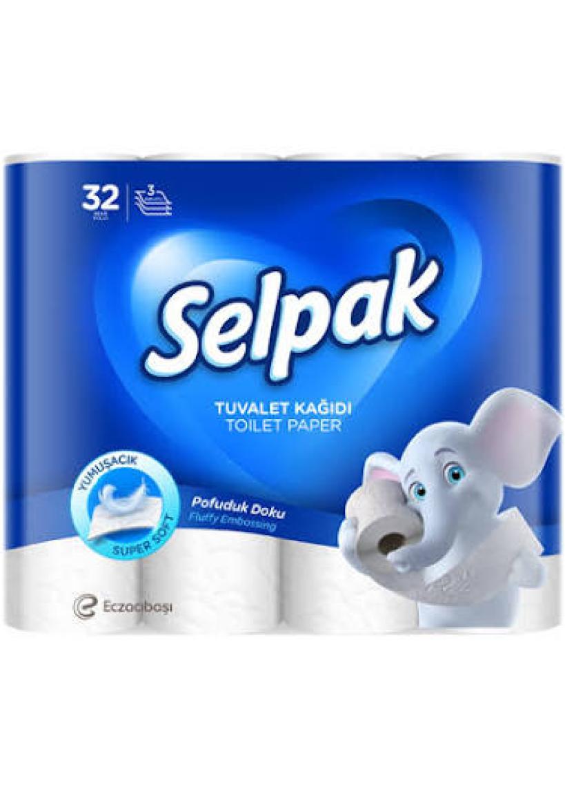 Selpak 32 Rulo 3 Katlı Beyaz Yumuşak Tuvalet Kağıdı - Jumbo Boy