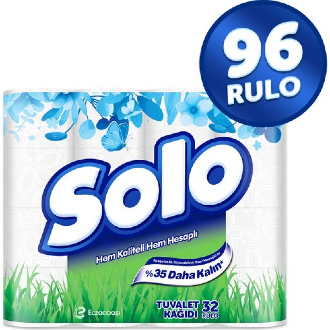 Solo 96 Rulo 2 Katlı Ultra Yumuşak ve Süper Dayanıklı Tuvalet Kağıdı