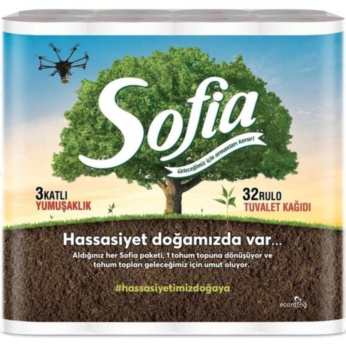 Sofia Ultra Yumuşak 3 Katlı Tuvalet Kağıdı - 32 Rulo, Ekstra Dayanıklı ve Konforlu
